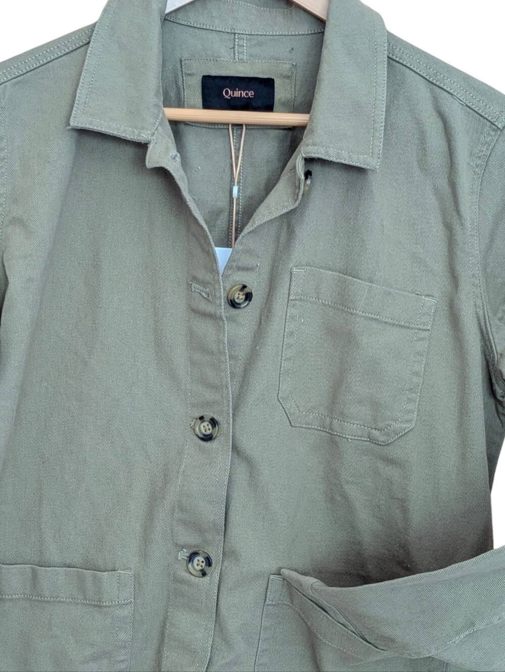 NWT Quince Organic Comfort Stretch Chore Jacket L Cotton Gorpcore Shacket - Picture 3 of 8